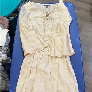 Long sleeve cream dress